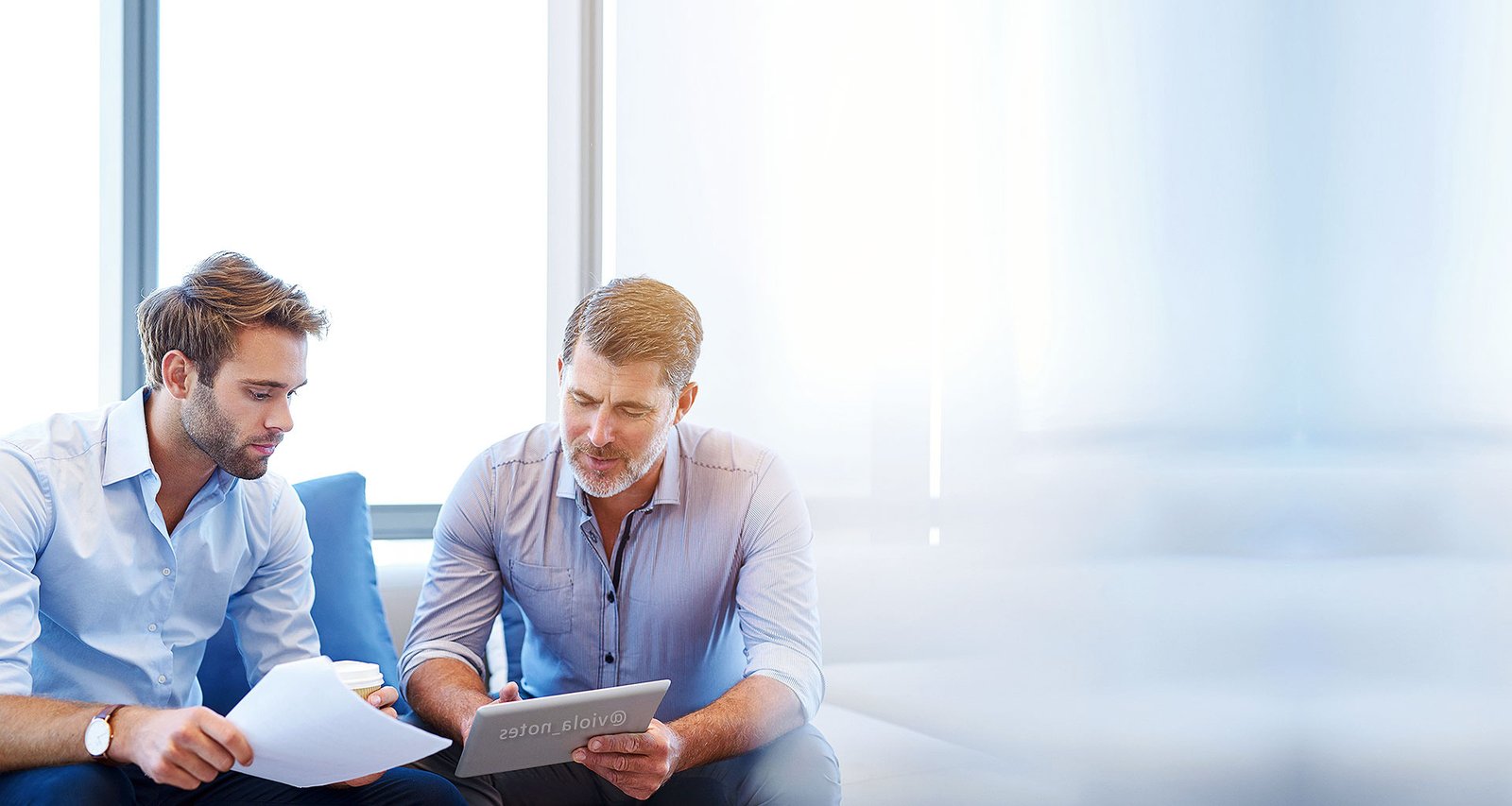 Consultants building client relationships through transparent communication